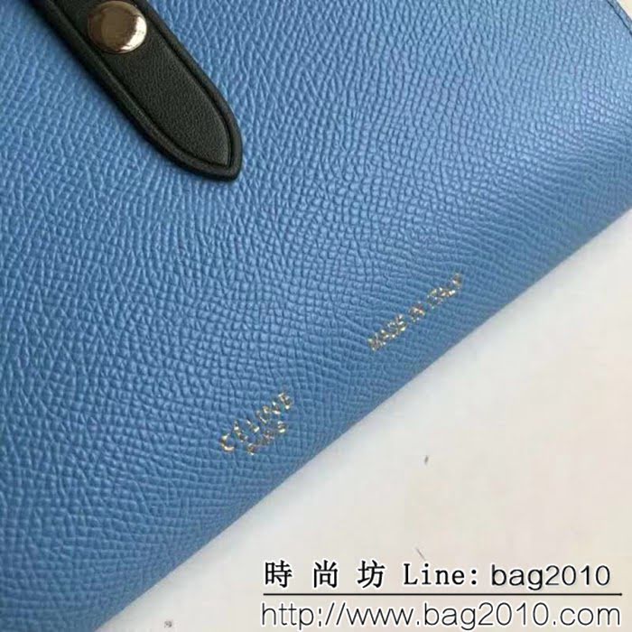 CELINE賽琳原單 專櫃 手掌紋牛皮搭扣拼色錢夾 4148 SL1448